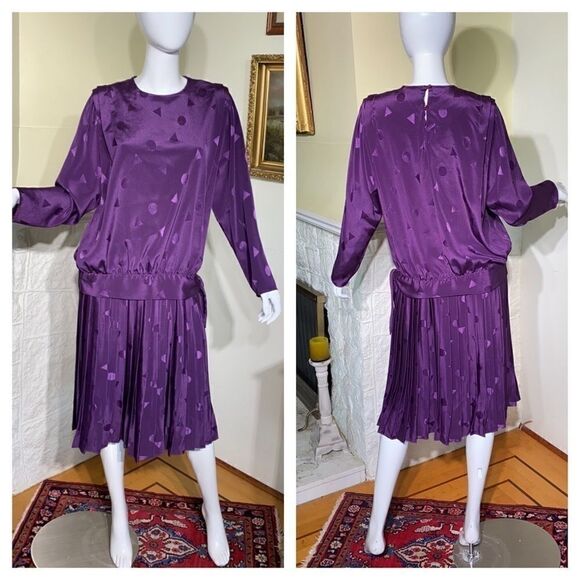 80’s Vintage ORITE Pleated Dress - Picture 1 of 11